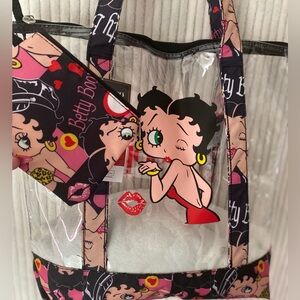 Betty Boop Clear Tote with Black and Pink Accents